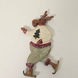 Kurt Adler  Reindeer Christmas ‎ Ornament  on Skates
